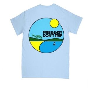 Free & Easy Sailboat SS Tee Powder Blue Size Small